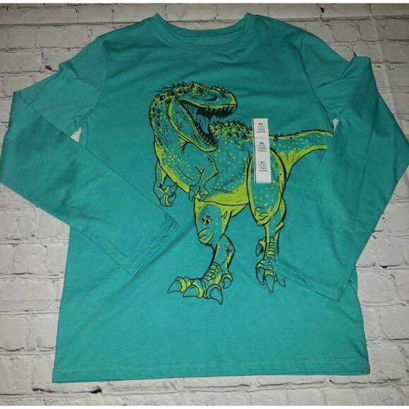 BOYS Size XL 16 Cat & Jack Long Sleeve Dinosaur Themed Shirt NEW WITH TAGS - Picture 1 of 2